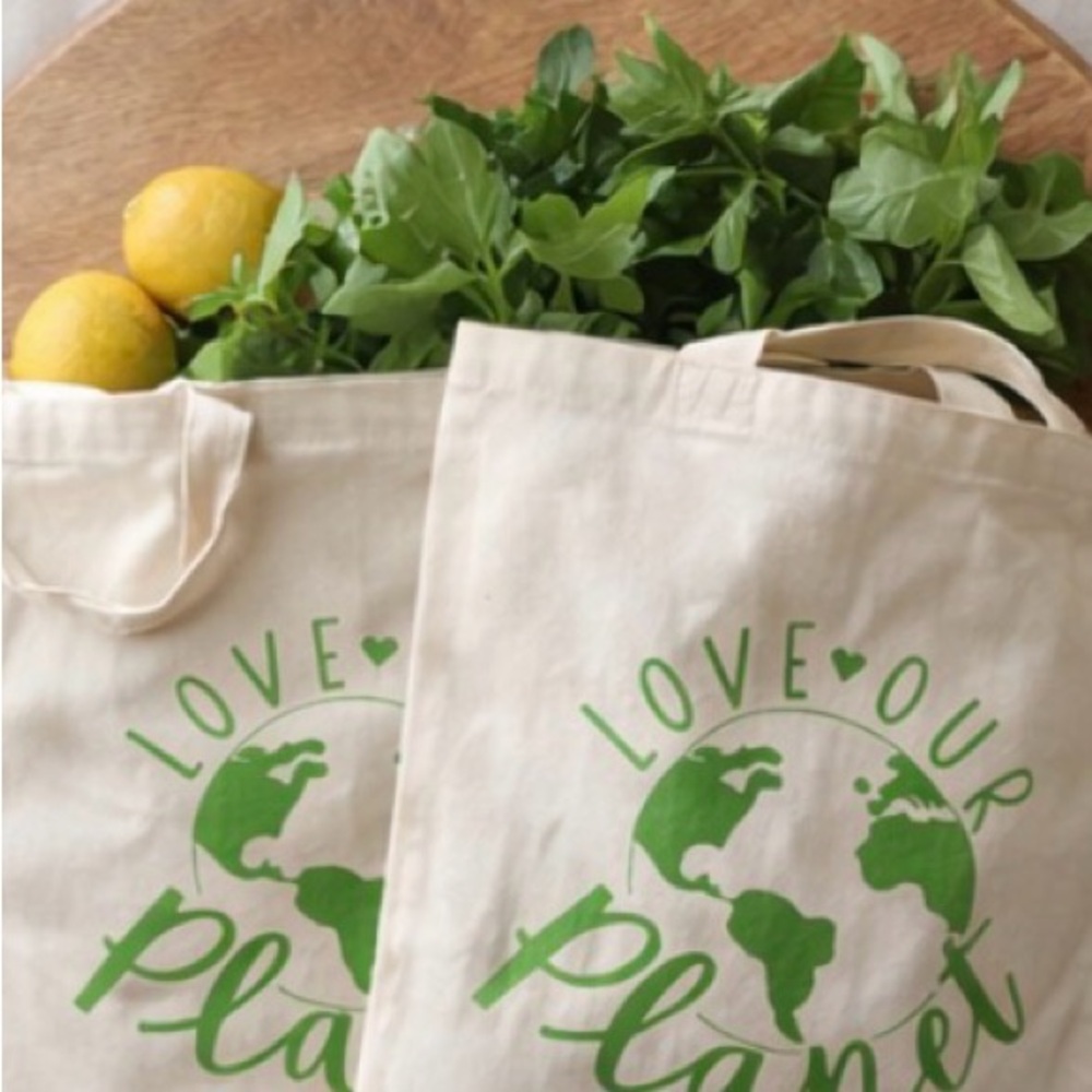 Eco Cotton Produce Bags 4 Set Reusable Grocery Tote Love Our Planet